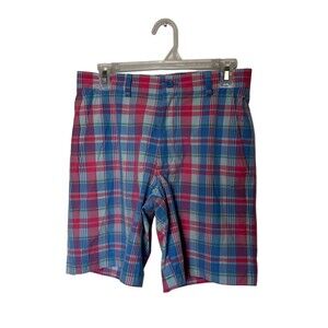Vineyard Vines Performance Shorts Mens Blue Pink 28 Stretch Golf Whale Preppy